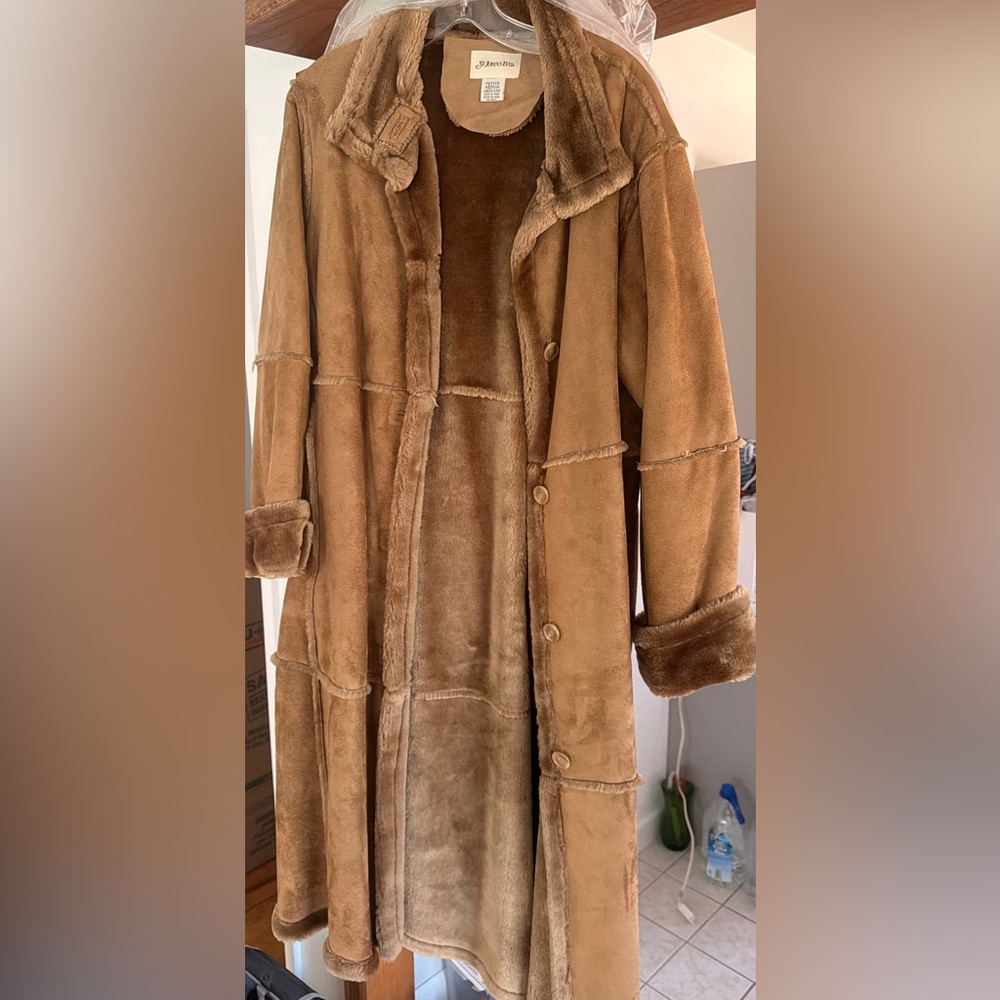 St. John's Bay Faux Fur Long Coat $80